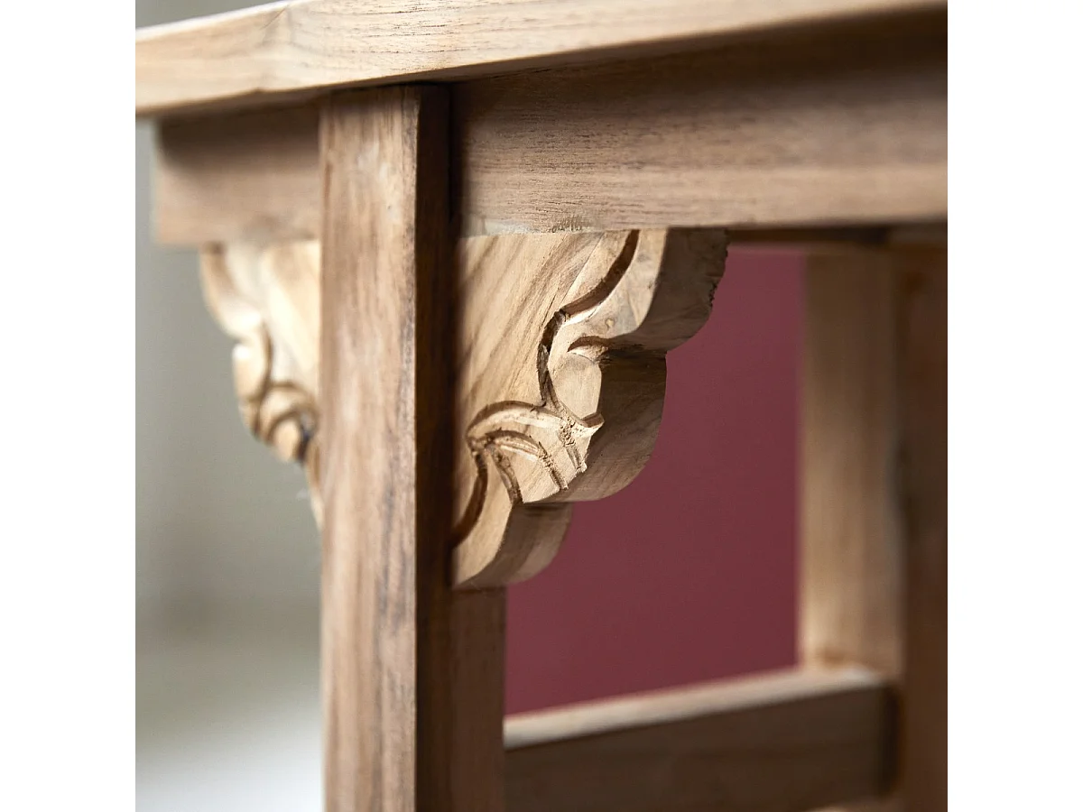 Consolle bassa in legno massello di teak di recupero Adonis