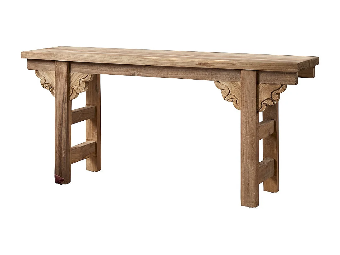 Consolle bassa in legno massello di teak di recupero Adonis