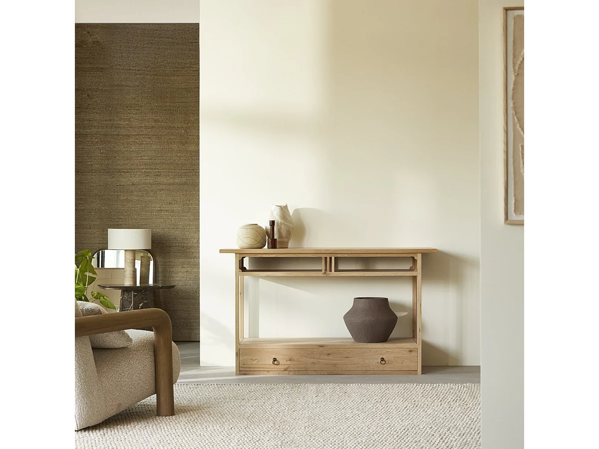 Konsole Clovis mit 1 Schublade aus massivem Eichenholz