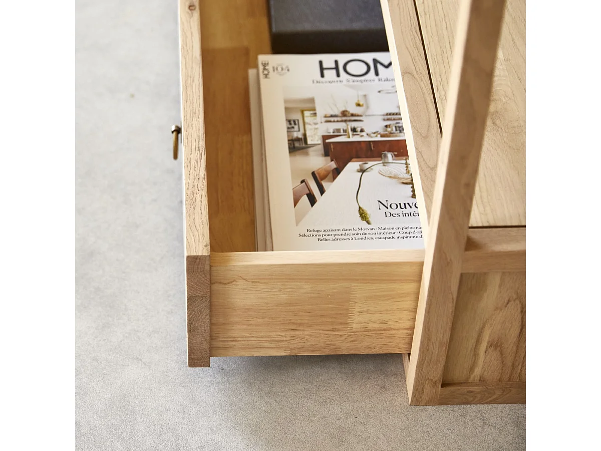 Konsole Clovis mit 1 Schublade aus massivem Eichenholz