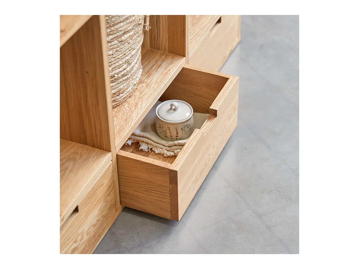 Consolle in legno di rovere massello e battuto di terrazzo premium Pink Miho