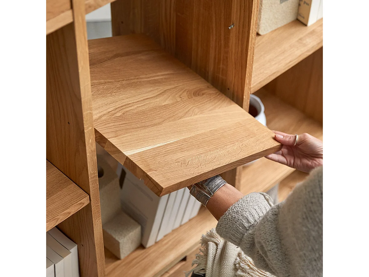 Consolle in legno di rovere massello e battuto di terrazzo premium Pink Miho