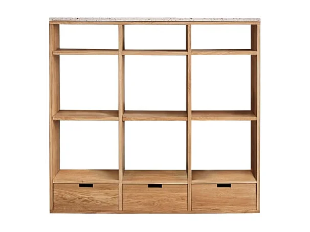 Consolle in legno di rovere massello e battuto di terrazzo premium Pink Miho