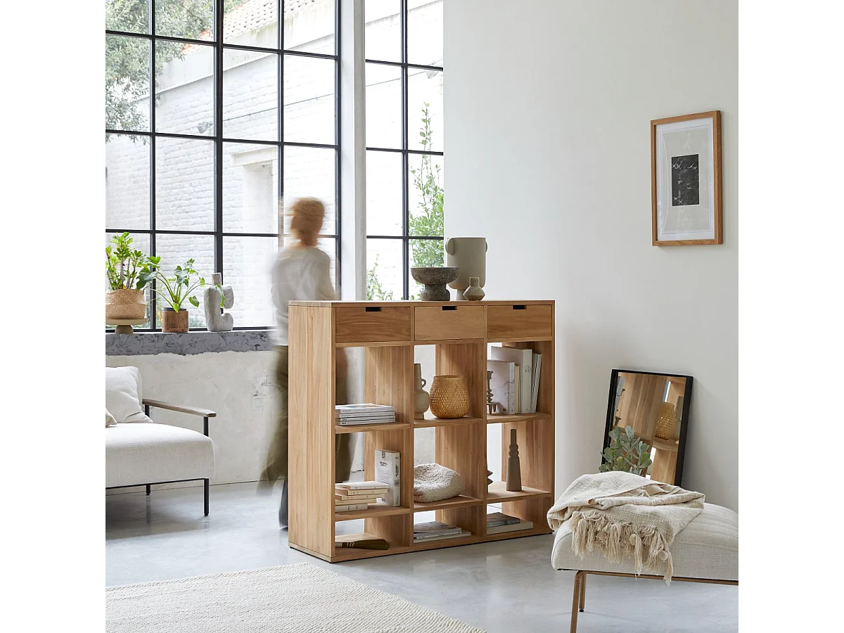 Console in legno di teak 120 Miho