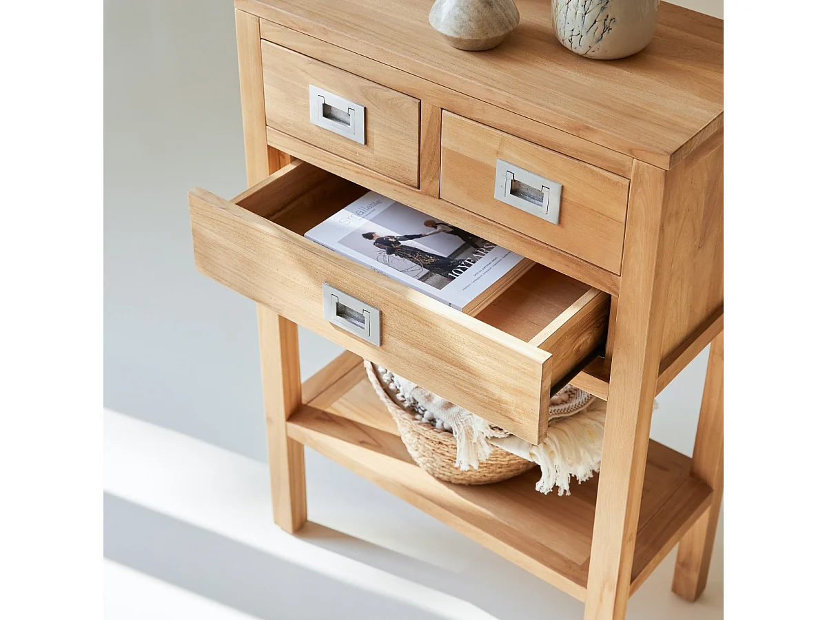 Konsole Kommode massivholz Highboard Teak Natur unbehandelt massiv NEU