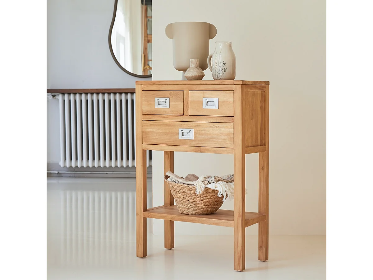 Konsole Kommode massivholz Highboard Teak Natur unbehandelt massiv NEU