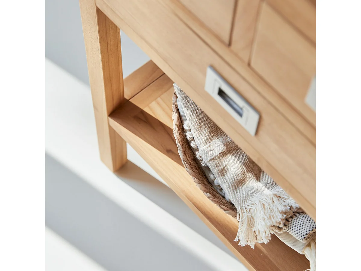 Konsole Kommode massivholz Highboard Teak Natur unbehandelt massiv NEU