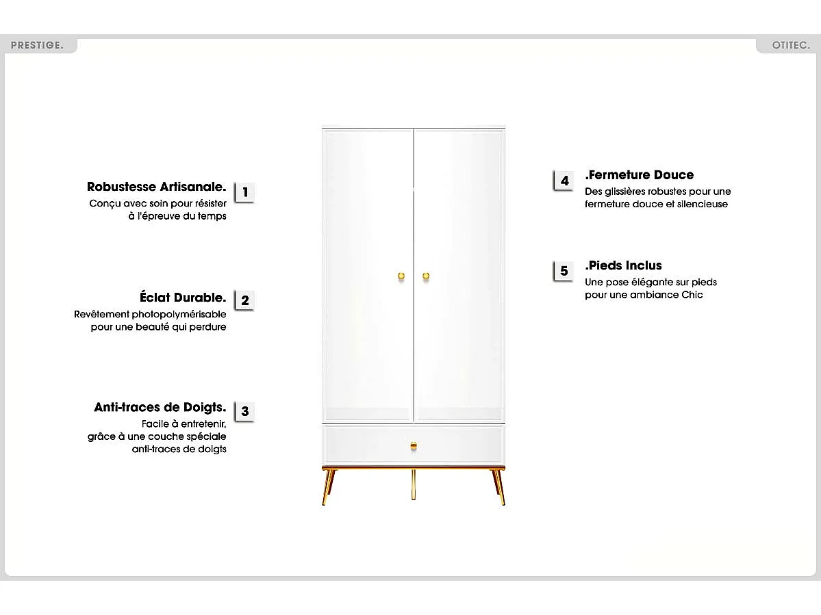 Garde Robe - H.190 x L.92 x P.53 cm - PRESTIGE