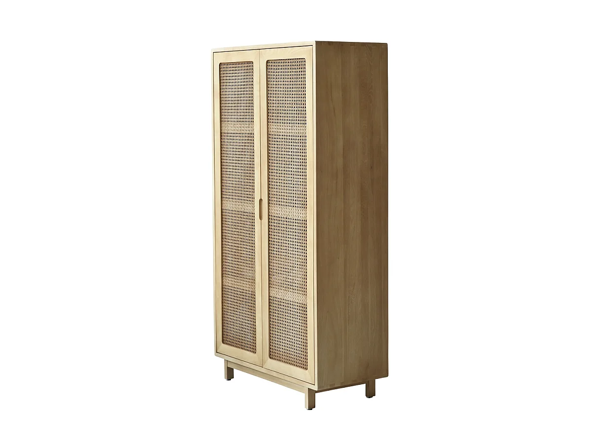 Luis - Cabinet in solid elm and cane
