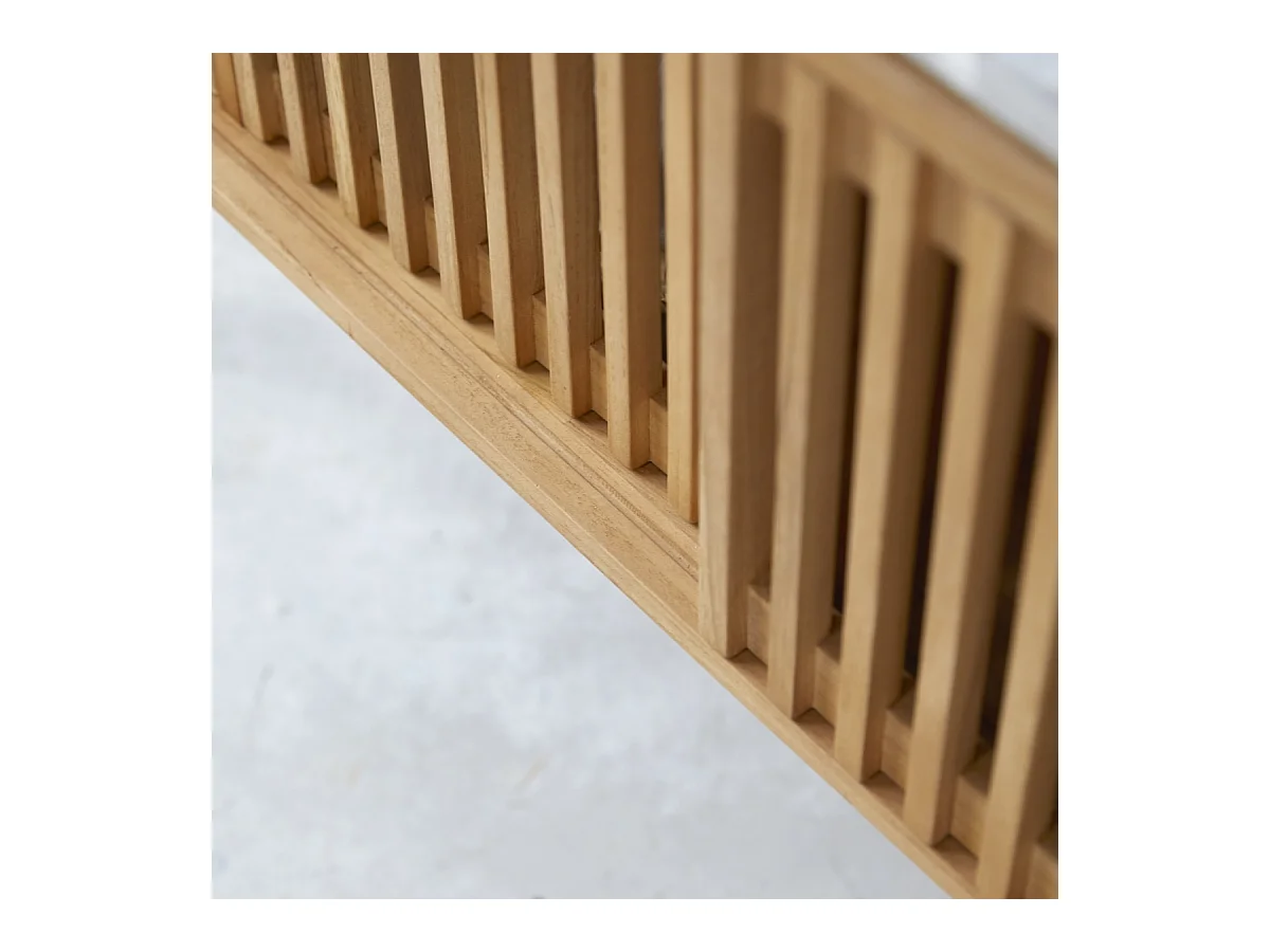 Console en bois de teck massif et terrazzo premium Isaure