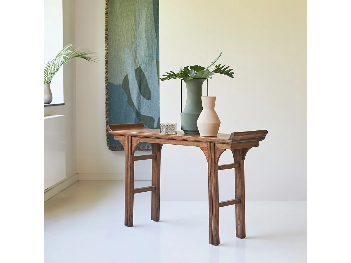 Consolle in legno di olmo massello Arun