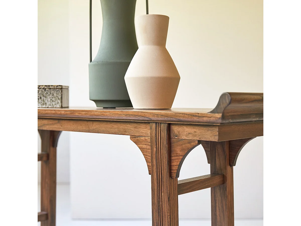 Consolle in legno di olmo massello Arun