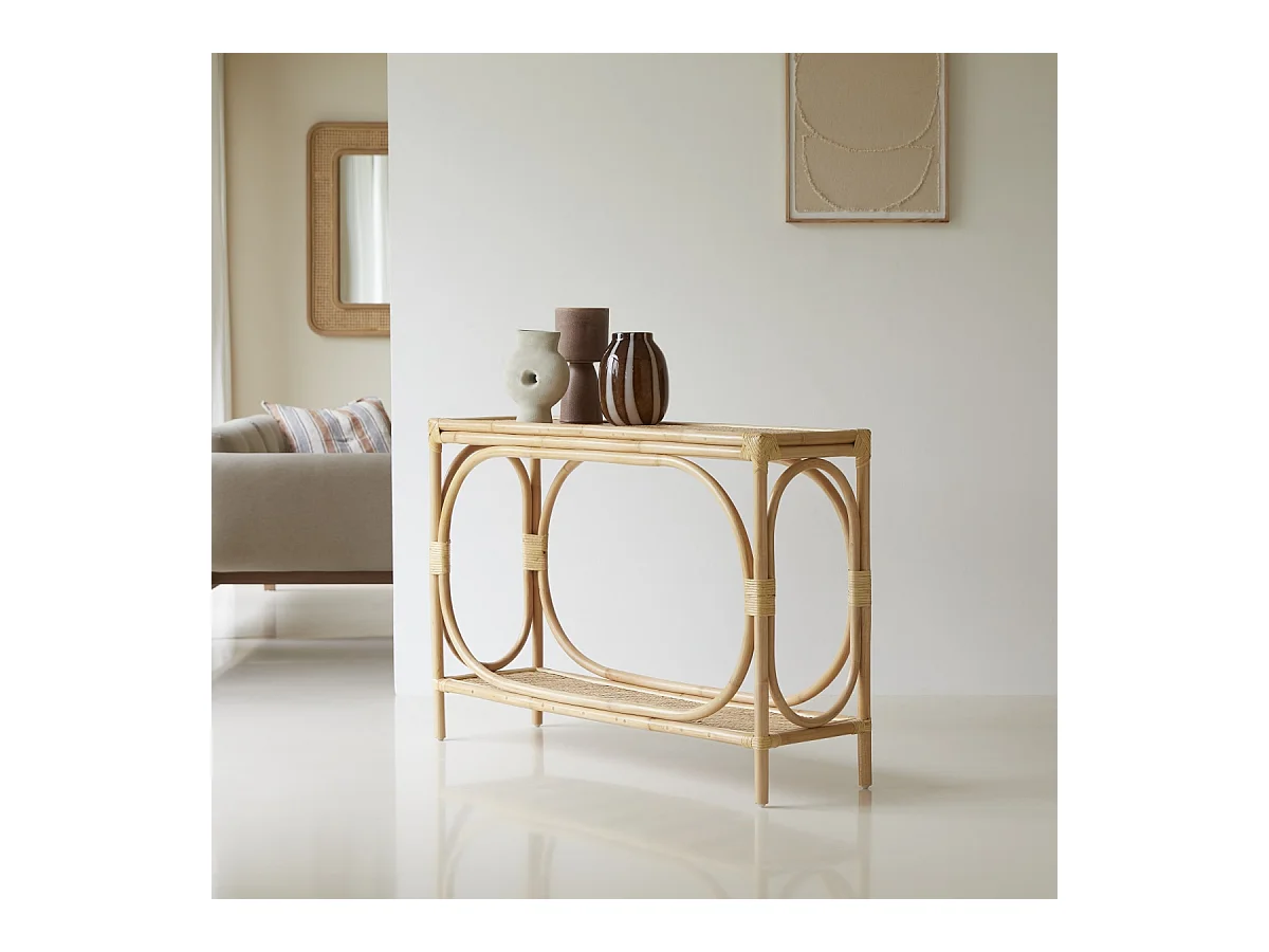 Consolle in stecchetti di rattan 120 Ella