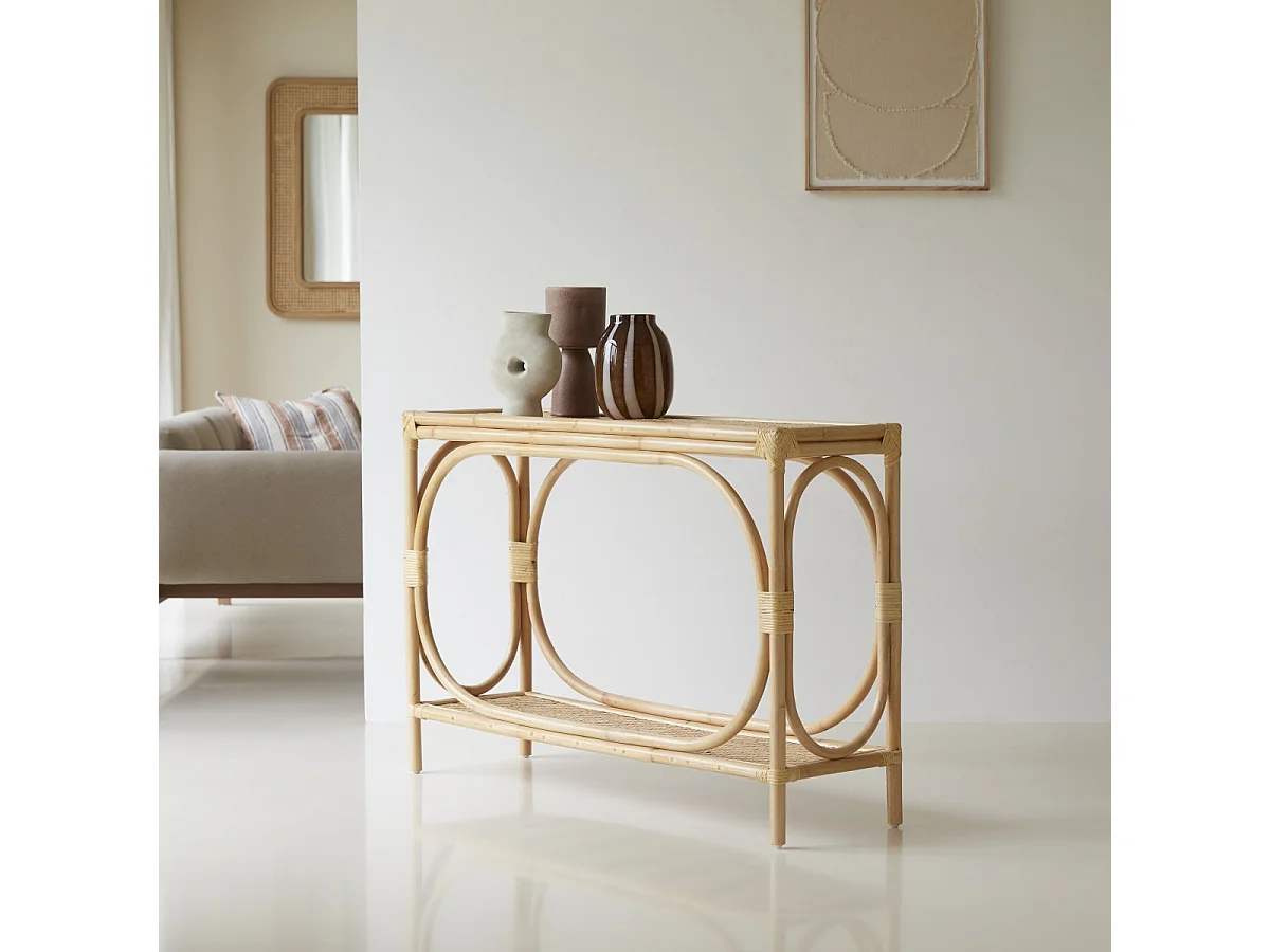 Konsole aus Rattanstäben 120 Ella