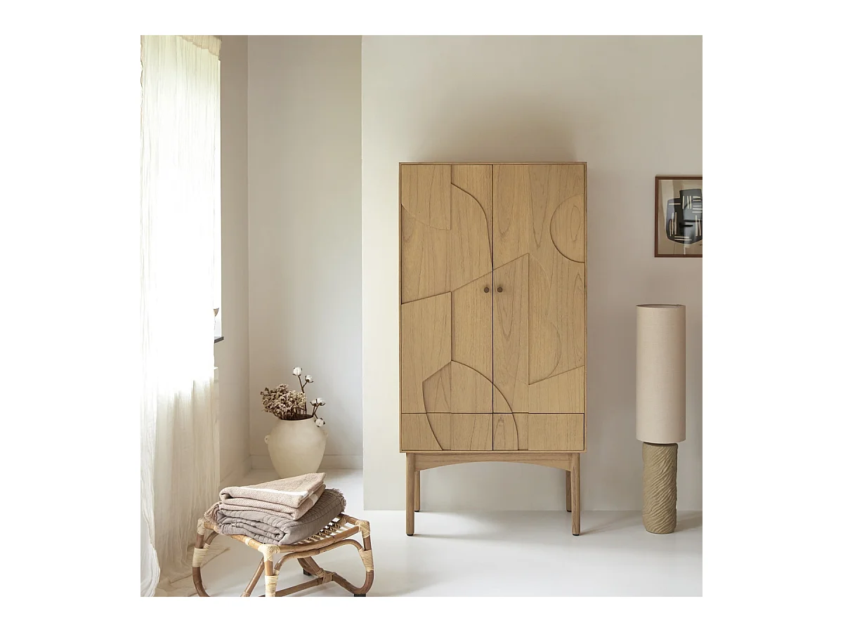 Armadio in legno di mindi Otho da 90 cm