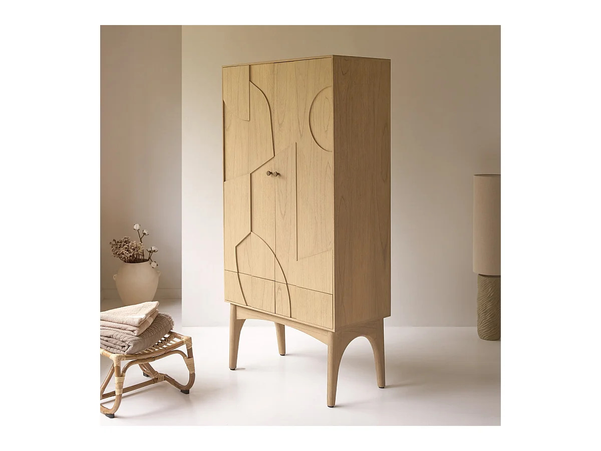 Armadio in legno di mindi Otho da 90 cm