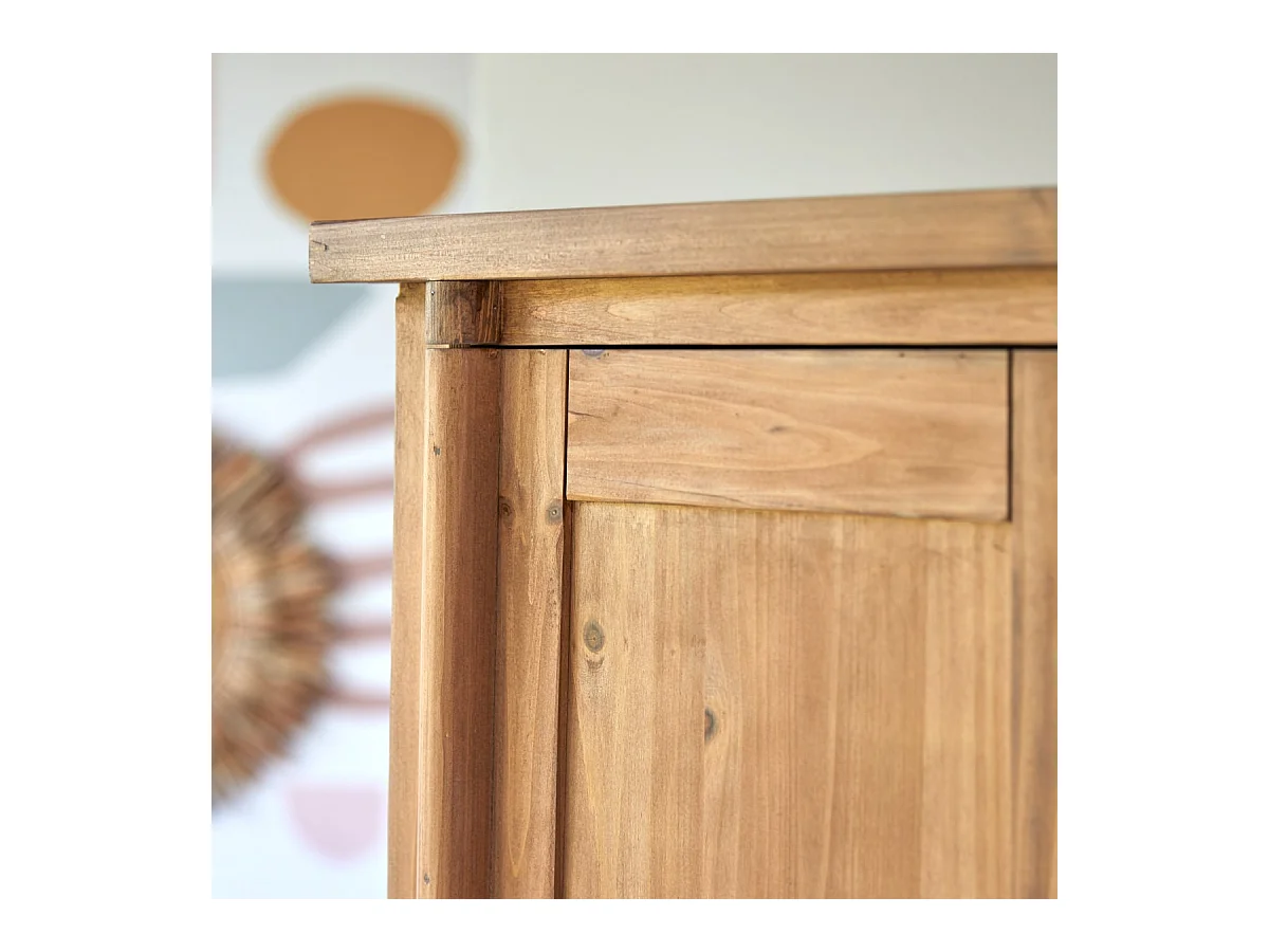 Armadio per bambini in pino massello riciclato Yuki