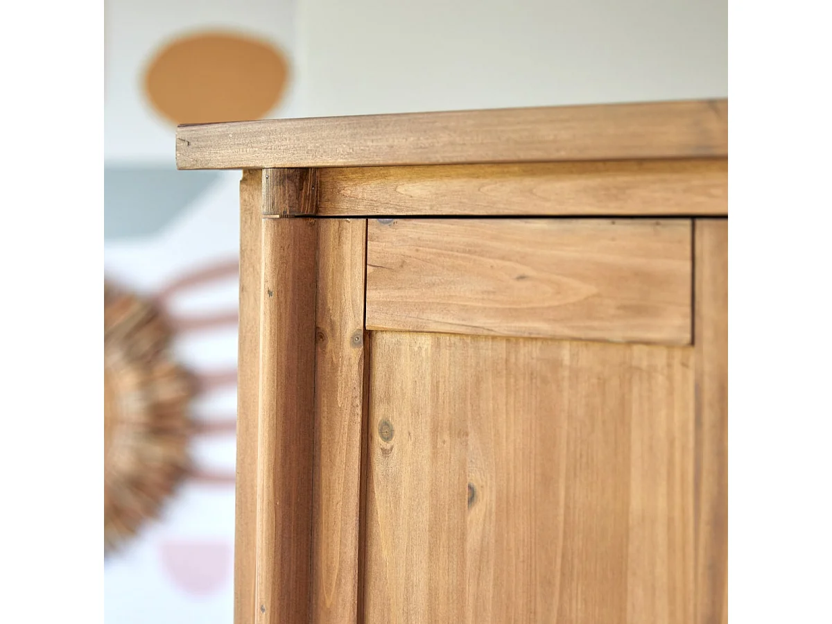 Armadio per bambini in pino massello riciclato Yuki