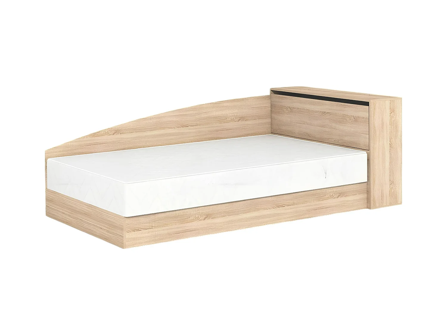 Letto angolare a una piazza e mezza con vano contenitore 190x75 rovere sonoma LG9