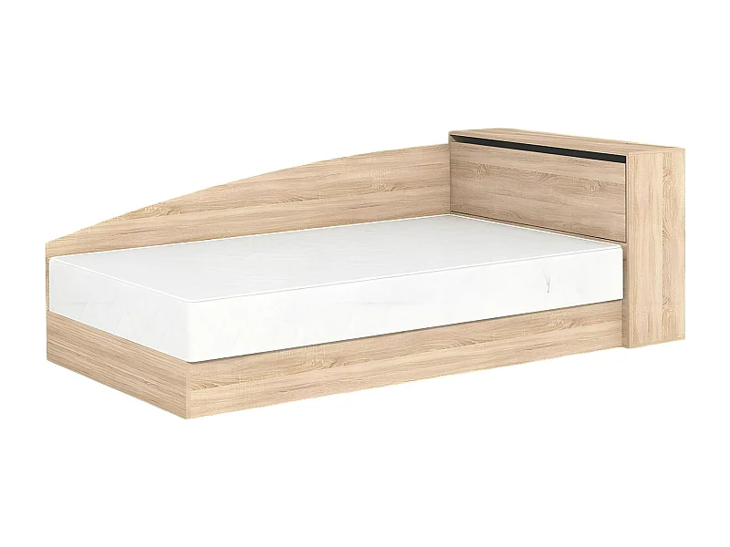 Letto angolare a una piazza e mezza con vano contenitore 190x75 rovere sonoma LG9