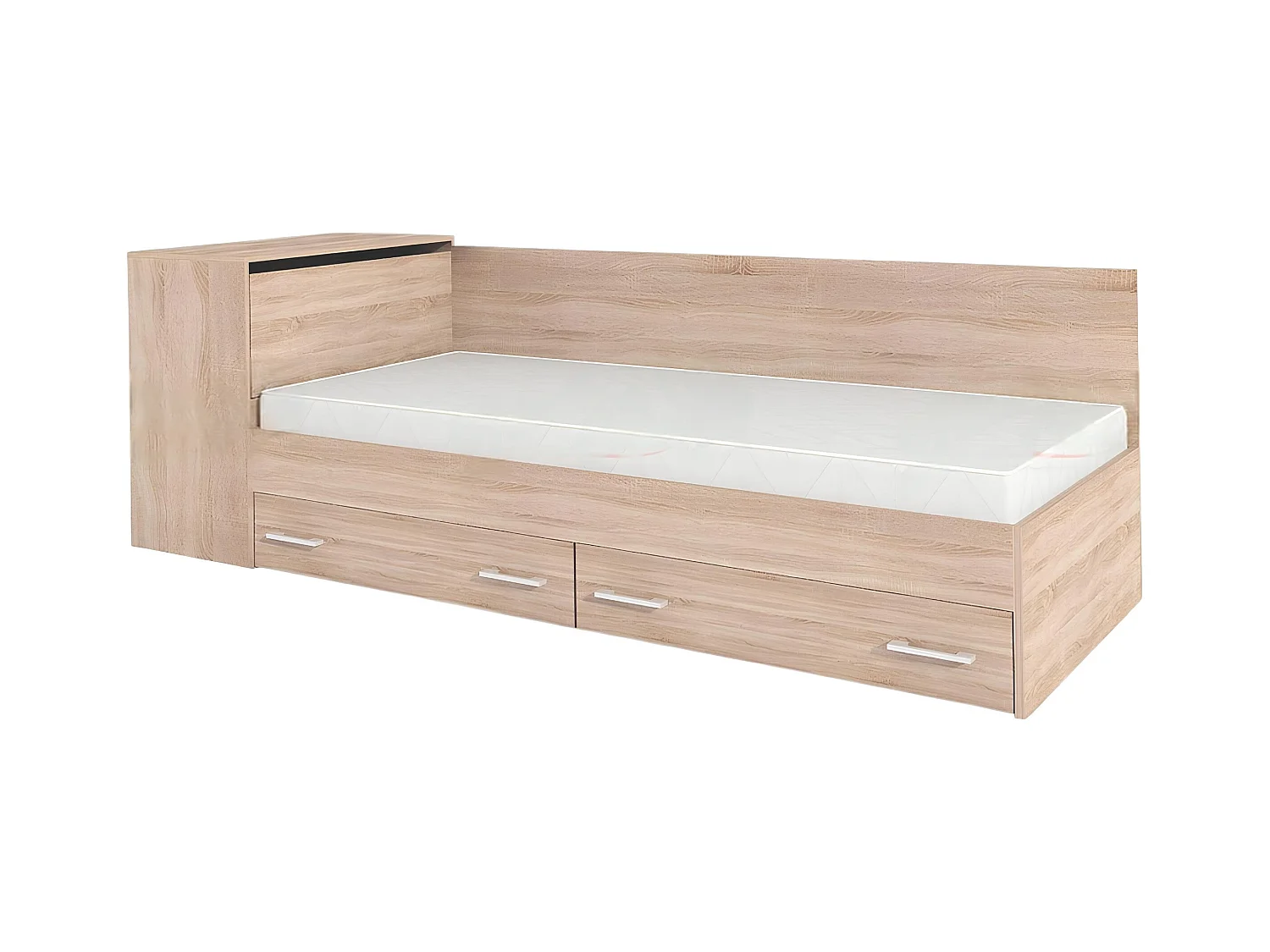 Letto singolo moderno con cassetti 82x190 cm sonoma LG17