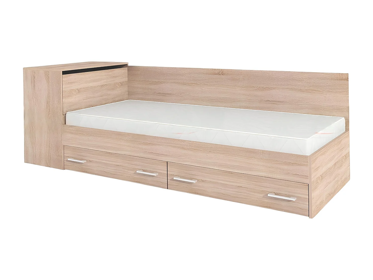 Letto singolo moderno con cassetti 82x190 cm sonoma LG17