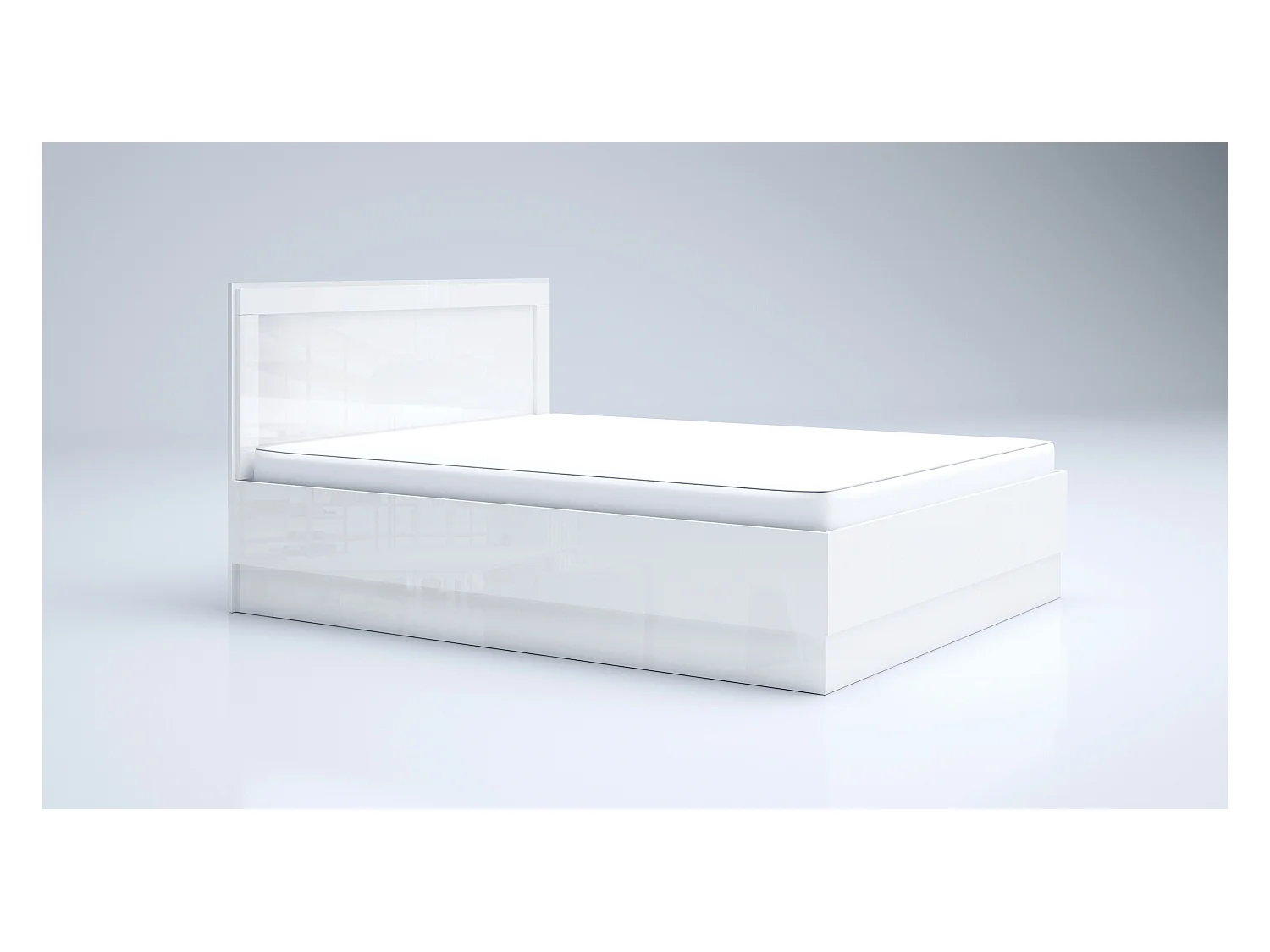 Letto matrimoniale con contenitore bianco lucido LG57