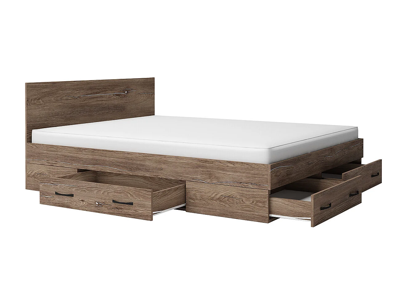 Letto matrimoniale con contenitore marrone LG12