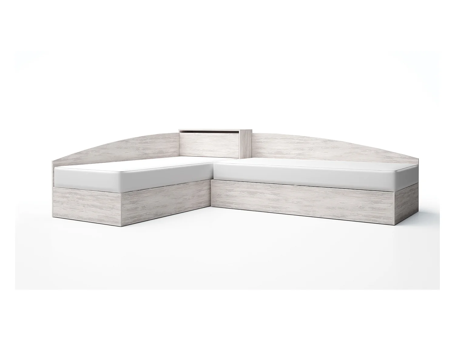 Letti singoli ad angolo bianco legno LG55
