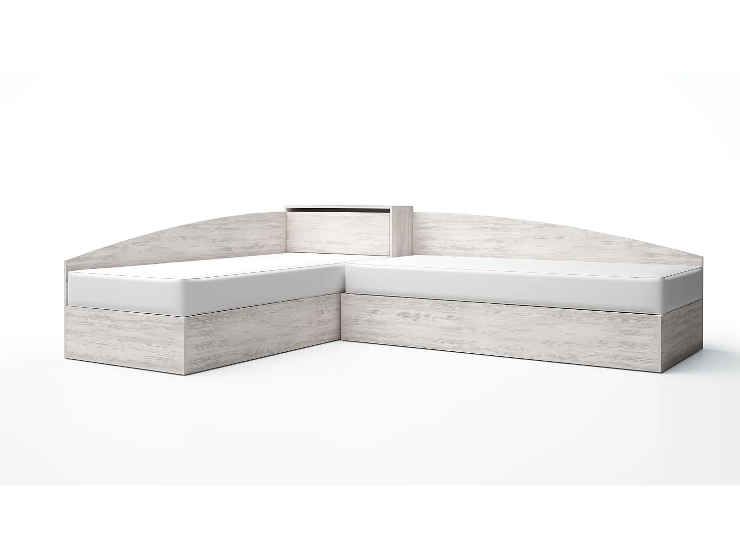 Letti singoli ad angolo bianco legno LG55