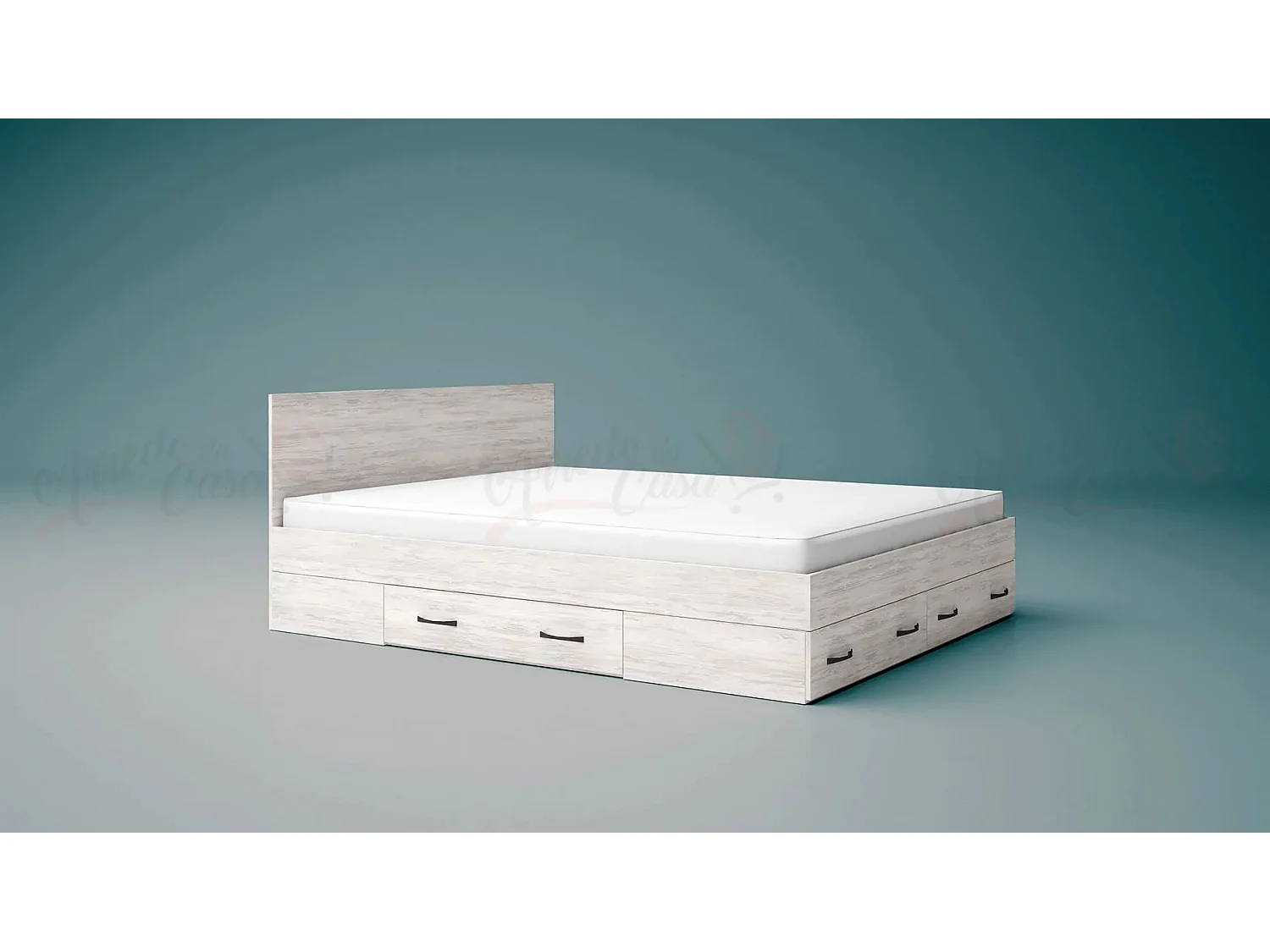 Letto matrimoniale con contenitore bianco legno LG12