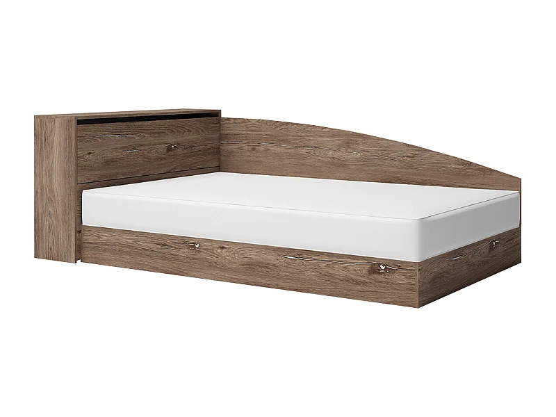 Letto una piazza e mezzo con contenitore marrone LG9