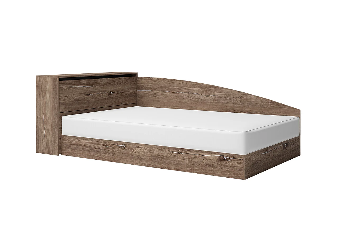 Letto una piazza e mezzo con contenitore marrone LG9