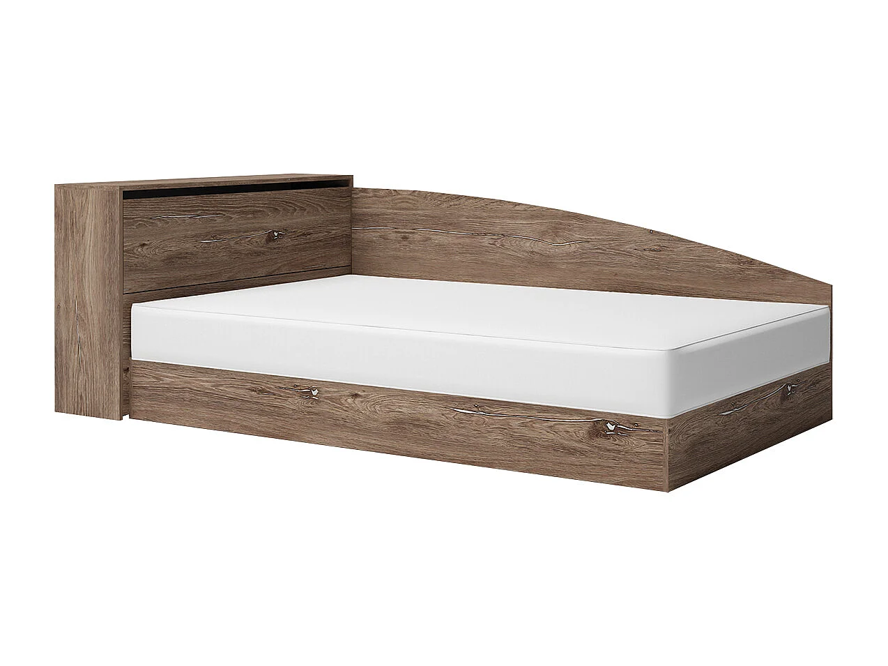 Letto una piazza e mezzo con contenitore marrone LG9