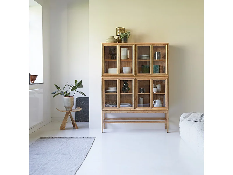 Doppelvitrine aus Mindiholz Massivholz 120 cm Geschirrschrank Buffet Tikamoon