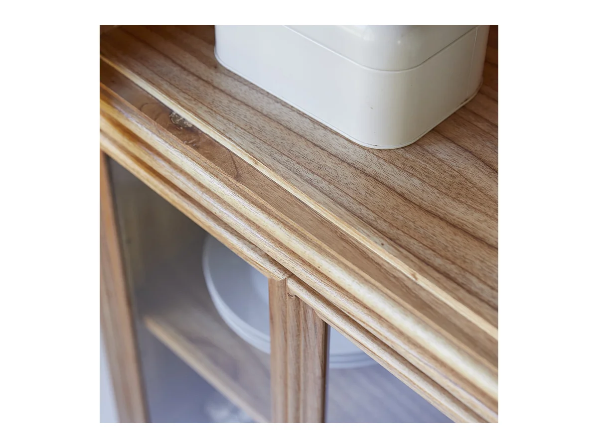 Doppelvitrine aus Mindiholz Massivholz 120 cm Geschirrschrank Buffet Tikamoon