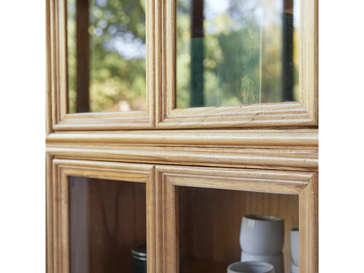 Doppelvitrine aus Mindiholz Massivholz 120 cm Geschirrschrank Buffet Tikamoon