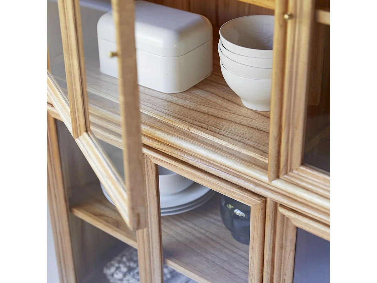Doppelvitrine aus Mindiholz Massivholz 120 cm Geschirrschrank Buffet Tikamoon
