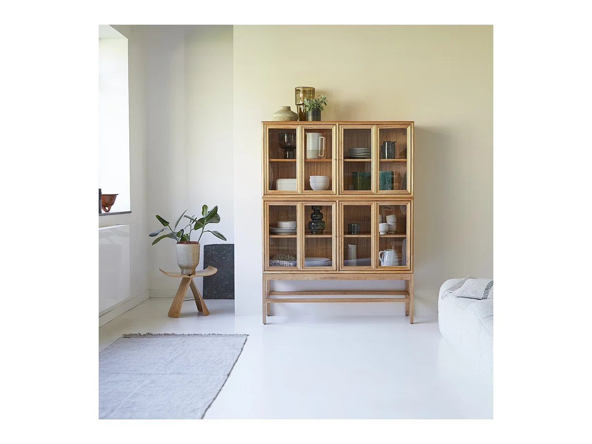 Vitrine double en bois de mindi 120 Alex