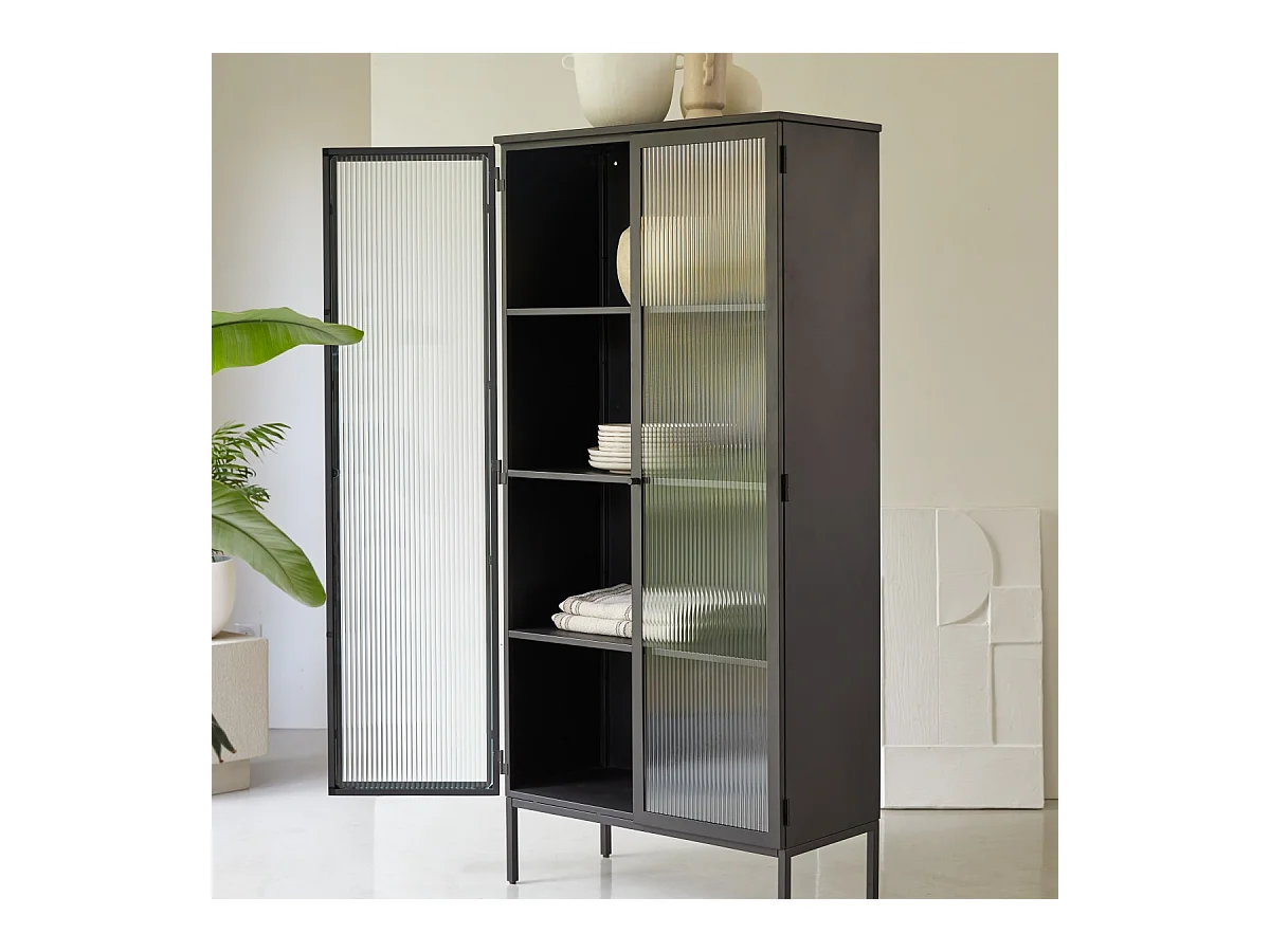 Geschirrschrank Annet aus getöntem Metall