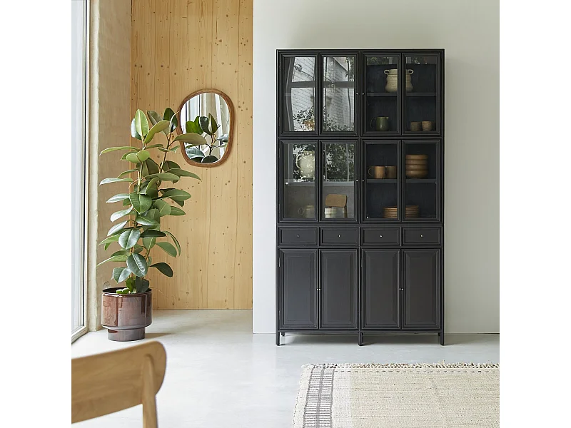 Credenza in legno massello mindi 120 cm per soggiorno sala pranzo cucina