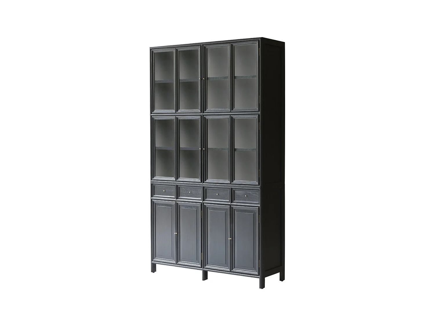 Geschirrschrank aus Mindi schwarz 120 cm hoch Buffet Geschirr Esszimmer
