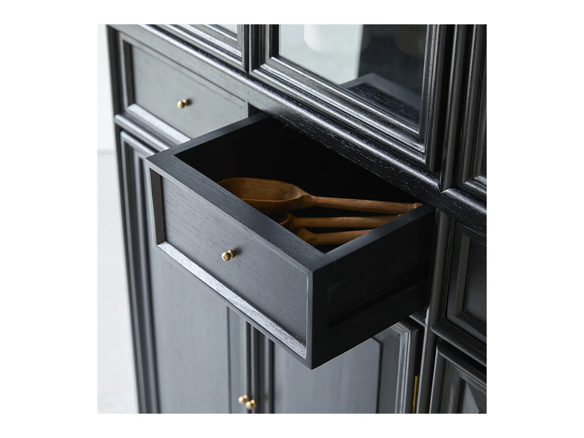 Geschirrschrank aus Mindi schwarz 120 cm hoch Buffet Geschirr Esszimmer