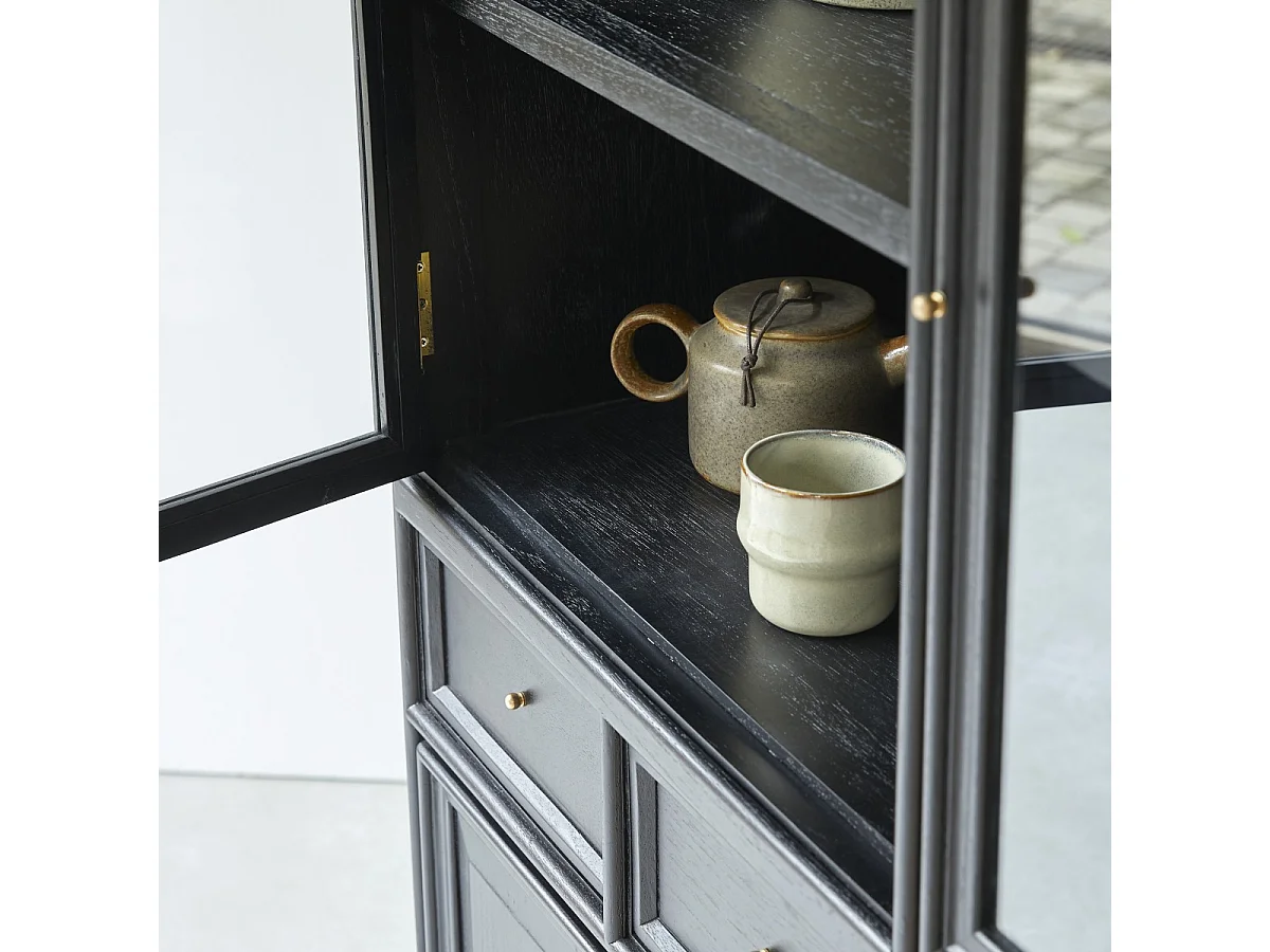 Credenza in legno massello mindi 120 cm per soggiorno sala pranzo cucina