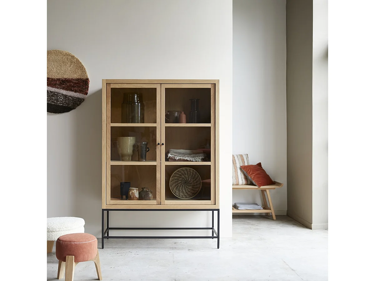 Vetrinetta alta in legno di quercia massello 120 Babeth