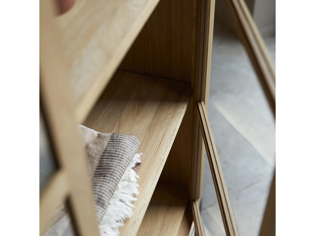 Vetrinetta alta in legno di quercia massello 120 Babeth