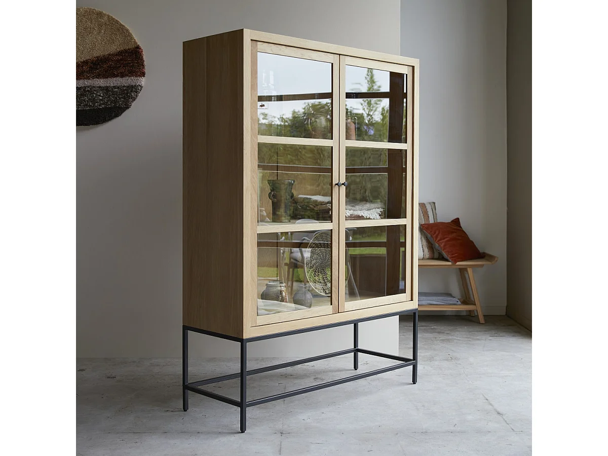 Vetrinetta alta in legno di quercia massello 120 Babeth