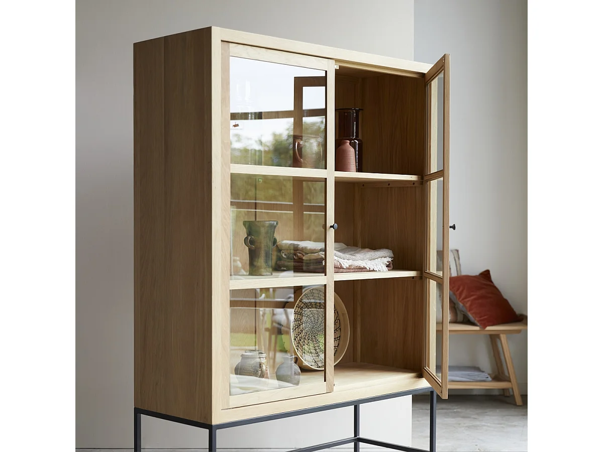 Vetrinetta alta in legno di quercia massello 120 Babeth