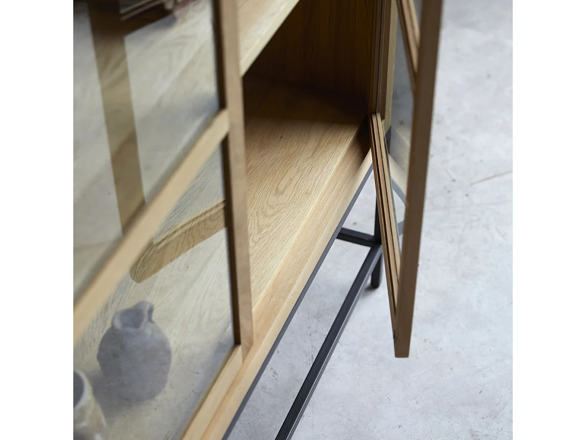 Vetrinetta alta in legno di quercia massello 120 Babeth