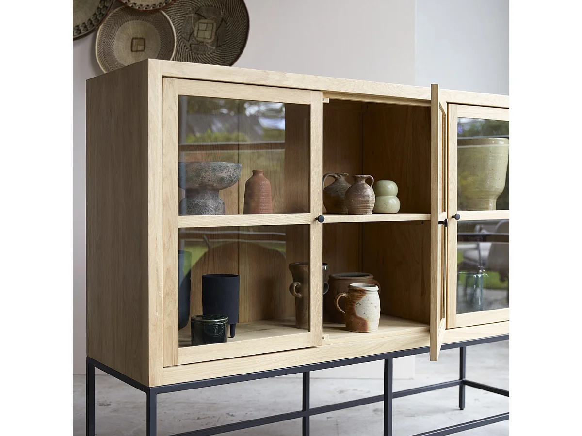 Vetrinetta bassa in legno di quercia massello 160 Babeth